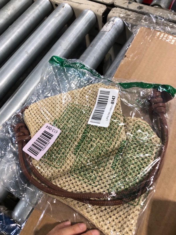 Photo 1 of **HANDLE DAMAGED(SHOWN IN PHOTO)**NEEDS SEWING**Verdusa Women's Straw Hobo Shoulder Bags Woven Tote Handbag Summer Crochet Purse Khaki One-Size