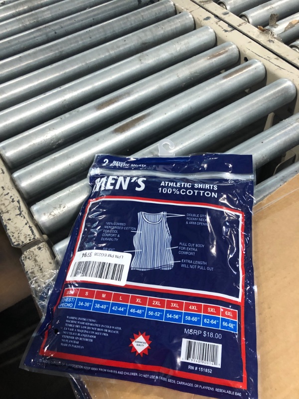 Photo 1 of ***ONLY 2***Men's Undershirts (Pack of 6) - Soft Cotton Blend, Tag Less A-Shirt Crew Neck - Comfortable Fit (US, Alpha, Large, Regular, Regular, 6 Pack Black)