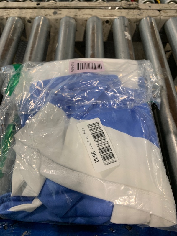 Photo 1 of *** UNKNOWN SIZE*** Fisoew Women's Color Block Oversized Sweatshirts Half Zip Striped 3/4 Sleeve Casual Pullover Tops Blue