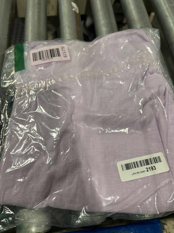 Photo 1 of ** UNKNOWN SIZE*** siliteelon Linen Shirts Button Down Shirts for Women Long Sleeve Summer Shirt Casual Beach Work Collared Cotton Linen Tops Lavender