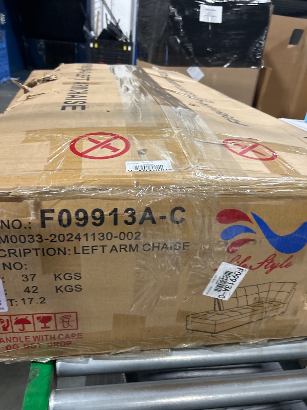 Photo 1 of *** MISSING PARTS ONLY HAS LEFT ARM CHAISE***Trygoal L Shaped Couches for Living Room, Sectional Couch Living Room Furniture with Storage Ottoman, Modular Sectional Sofa with Movable Chaise for Apartment Office, Grey White