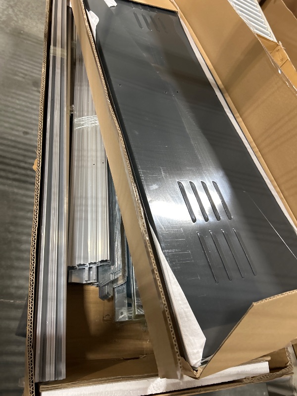 Photo 1 of ***Only the base and roof are in the box no walls*** 8x6 FT Outdoor Storage Shed, Metal Tool Shed with Lockable Doors, Peaked Roof & Frame Floor, Garden Shed with Vented Design for Backyard Garden Patio Lawn, Brown + Black