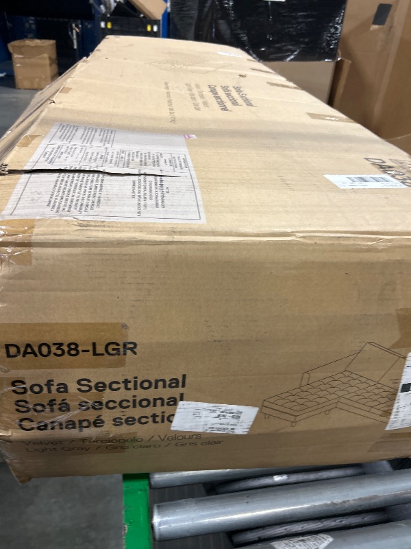 Photo 1 of  CosmoLiving by Cosmopolitan Strummer Reversible Sectional Couch, Light Gray Sofa, Sectional Couch