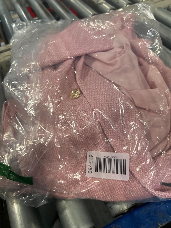 Photo 1 of ** UNKNOWN SIZE*** Cicy Bell Womens 2 Piece Tweed Blazer Shorts Sets Long Sleeve Double Breasted Suit Jackets Business Outfit Pink