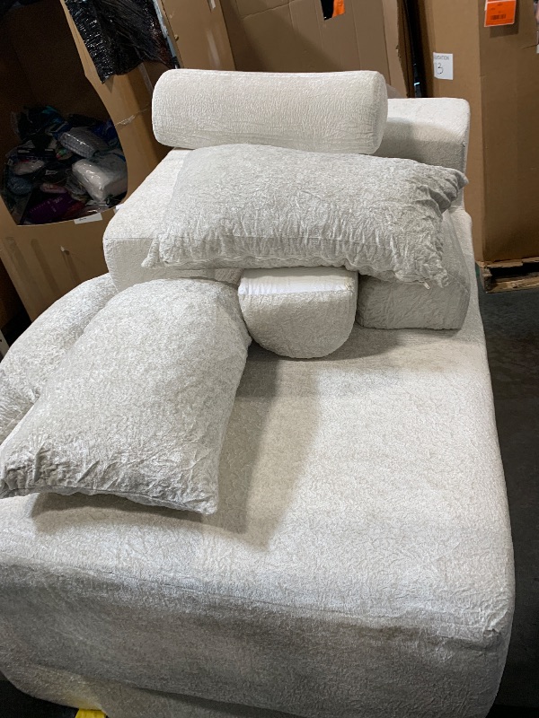 Photo 1 of *** SIMILAR IMAGE UNKNOWN SIZE OR MODEL/ FINAL SALE- NO RETURN***Cloud Couch Modular Sectional,Deep Sectional Sofa,Boucle Fabric Convertible Compressed Spacious Foam-Filled Sofa,White Couch for Living Room (Beige + Boucle + 1 Seat-3)