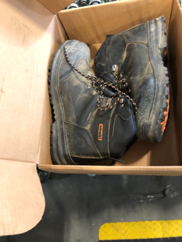 Photo 1 of ***USED*****NINGO Mens Steel Toe Work Boots, Full Grain Leather, Oil and Slip Resistant, Puncture Proof Construction Boots with Breathable Lining, Anti-static, Mens Safety Boots for Industrial, Warehouse