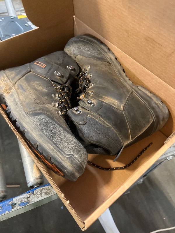 Photo 1 of ***USED*****NINGO Mens Steel Toe Work Boots, Full Grain Leather, Oil and Slip Resistant, Puncture Proof Construction Boots with Breathable Lining, Anti-static, Mens Safety Boots for Industrial, Warehouse