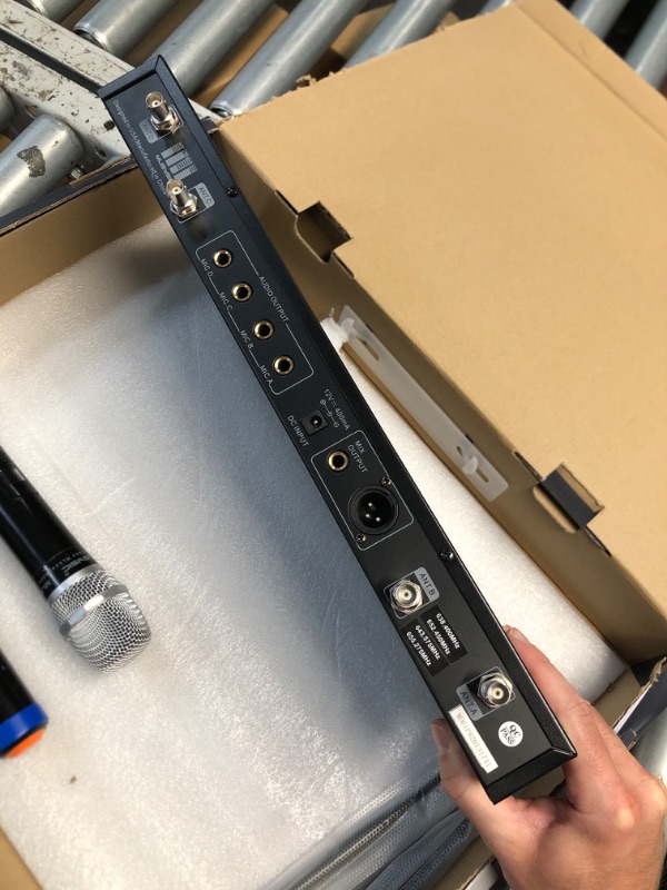 Photo 1 of (MISSING CORDS)  (WORN) (UNTESTED)  Phenyx Pro Dual-Channel Wireless Microphone System, Dynamic Mics w/ID Lock, Tunable Power Level, Auto Scan, Spectrum Analyzer, True Diversity Cordless Handheld for Singing, DJ, Karaoke (PTAU-2)