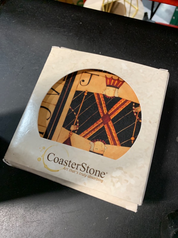 Photo 1 of (one coaster is damaged) CoasterStone "Dan DiPaolo-Game Cards Collection" Absorbent Coasters, 4-1/4-Inch, Set of 4