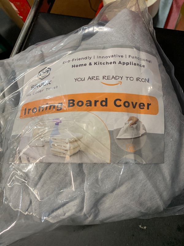 Photo 1 of (USED/FAIR) (BAGGED) SAVUK Ironing Board Cover and Pad Standard Size 18x49 inch,Large Extra Wide, Adjustable Elastic Edge Fit, Extra Thick, Heat Reflective, Non Stick Scorch and Stain Resistant (18" X 49", Silver)