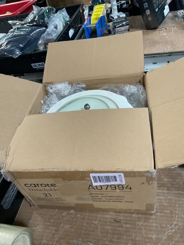 Photo 1 of ***(HEAVILY USED/ MINOR DAMAGE)***CAROTE 4pcs Pots and Pan Set, Nonstick Induction Cookware Detachable Handle,Cookware Set with Removable Handle