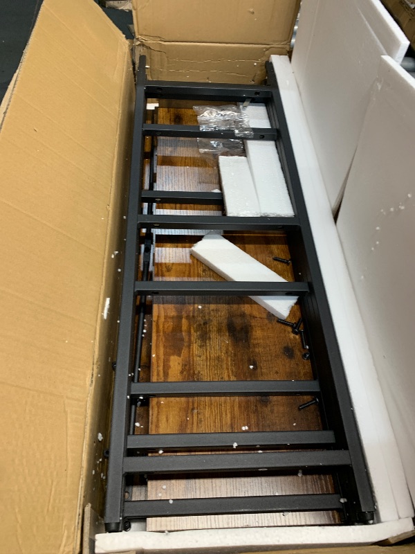 Photo 1 of (missing manual) Azheruol 5 Tiers Bookshelf Organizer Industrial Shelf,Modern Open Display Storage Bookcase,Rustic Brown and Metal Bookshelf 