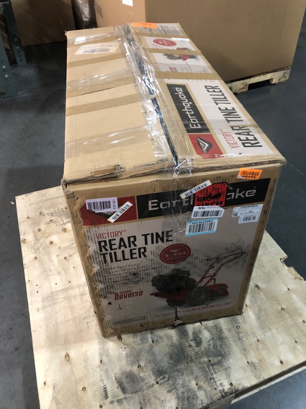 Photo 1 of (truck pick up)(damaged)(sold for parts) EARTHQUAKE Victory Rear Tine Tiller, Powerful 209cc 4-Cycle Viper Engine, Rugged Bronze Gear Transmission