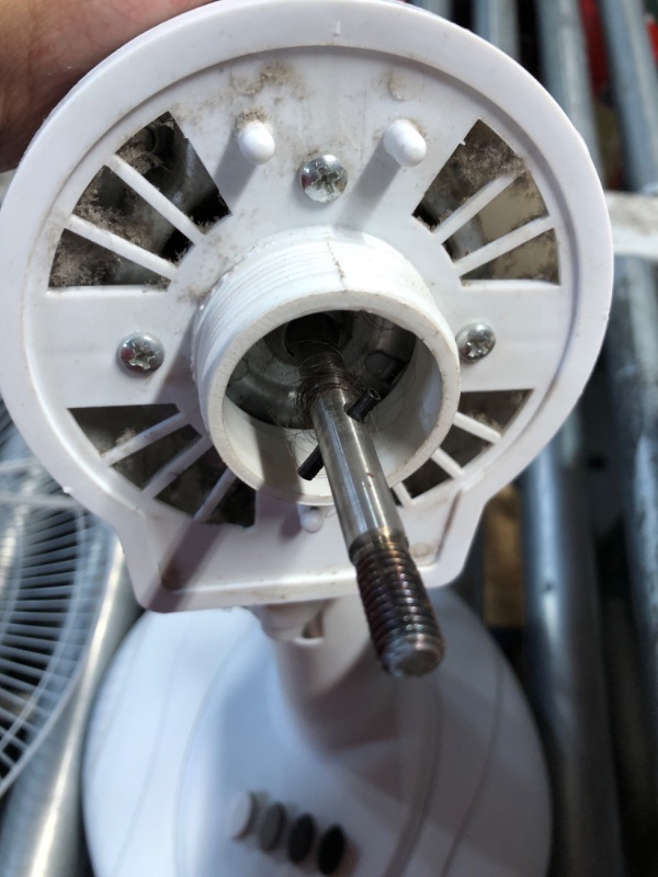 Photo 1 of ***HEAVILY USED AND DIRTY - INCOMPLETE - MISSING BLADE - SEE PICTURES***
EZ-CHILL 16” Oscillating Table Fan with Adjustable Tilt, Convenient Push Button Controls, Quiet, 3 Speed, Desk Fan, Airflow 15.75 ft/sec, Ideal for Home, Bedroom, Dorm & Office, MTFD