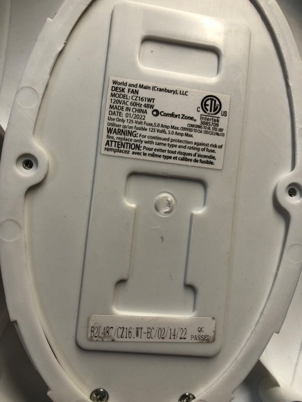 Photo 1 of ***HEAVILY USED AND DIRTY - INCOMPLETE - MISSING BLADE - SEE PICTURES***
EZ-CHILL 16” Oscillating Table Fan with Adjustable Tilt, Convenient Push Button Controls, Quiet, 3 Speed, Desk Fan, Airflow 15.75 ft/sec, Ideal for Home, Bedroom, Dorm & Office, MTFD