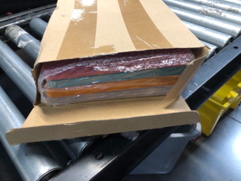 Photo 1 of Affrolling 4 Pack A4 Paper Organizer Box File Box Plastic Paper Storage Container Colorful Transparent Document Project Case for 8. 5" x 11" Us Letter Scrapbook Magazine Protector Office Supplies