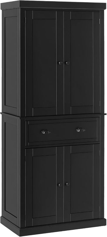 Photo 1 of ************INCOMPLETE ITEM, THIS IS ONLY BOX #2 OUT OF 2***************
HOMCOM 72.5" Kitchen Pantry Cabinet, Traditional Freestanding Storage Cabinet with 4 Doors, Drawer and 3 Adjustable Shelves for Dining Room