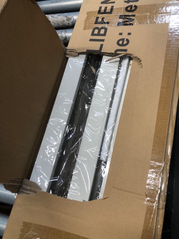 Photo 1 of (PARTIAL SET) (USED/FAIR) CLIBFENG Queen Bed Frame with Headboard and Footboard,Steel Slats Support-LED Bed Frame with USB Charging Station,Mattress Foundation-Under Bed Storage,No Box Spring Needed,Noise Free,White
