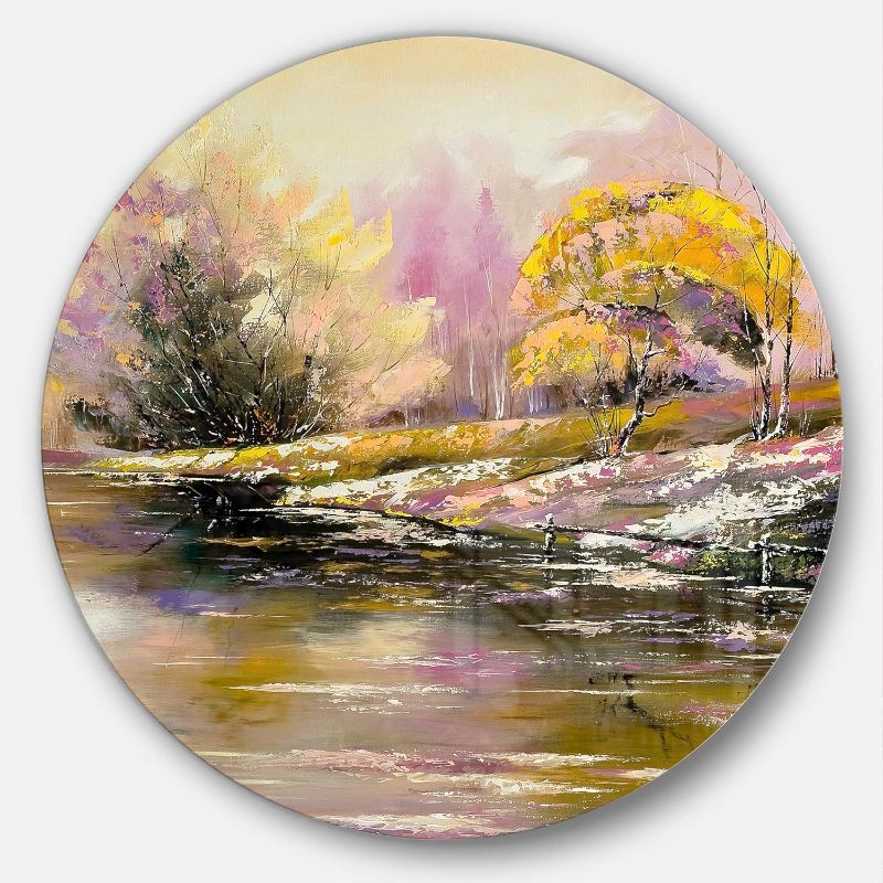 Photo 1 of 
Design Art MT6333-C23 Metal Wall - Disc of 23 inch, 23X23-Disc, Yellow/Pink