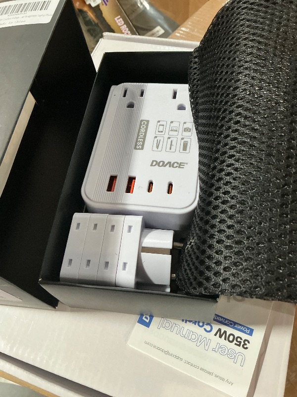 Photo 1 of (USED/FAIR) DOACE 220V to 110V Converter for European Travel - 350W Cordless Voltage Converter US to Europe, Power Converter Adapter Combo with PD Chargers for Hair Straightener Shaver Toothbrush Laptop Phone