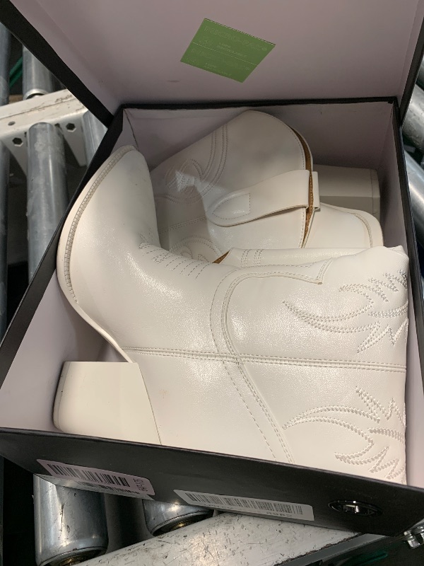 Photo 1 of (5.5) ISNOM White Cowboy Boots for Women Cowgirl Boots for Women Western Boots Women Knee High Cowboy Boots for Women Knee High Western Boots for Women Tall Cowboy Boots Women Wide Calf Cowboy Boots