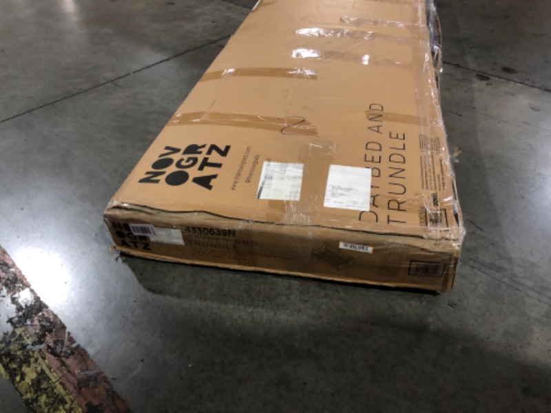 Photo 1 of ***DAMAGED - SLASHED WITH BOX CUTTER - INCOMPLETE - SEE PICTURES***
NOVOGRATZ Her Majesty Upholstered Daybed with Trundle, Twin Size Frame, Blue Linen