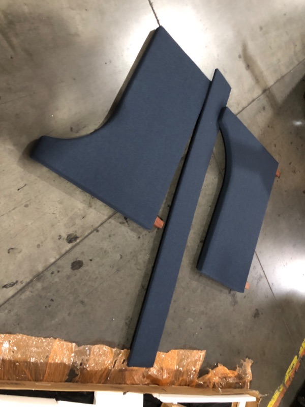 Photo 1 of ***DAMAGED - SLASHED WITH BOX CUTTER - INCOMPLETE - SEE PICTURES***
NOVOGRATZ Her Majesty Upholstered Daybed with Trundle, Twin Size Frame, Blue Linen