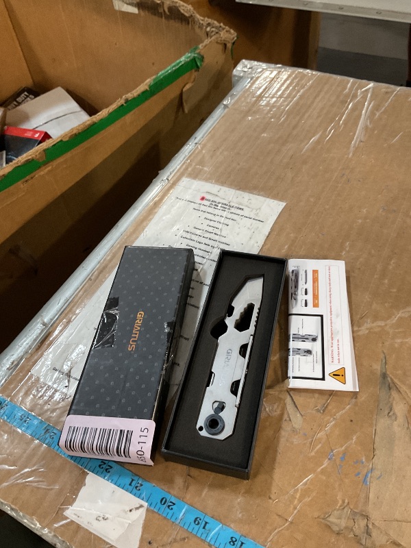 Photo 1 of (USED/FAIR) EDC Pry Bar Multitool with Bi-Directional Ratchet Screwdriver & Everlasting Pen, Wrenches, Crowbar, Bottle and Box Openers - Your Versatile Companion for Everyday Carry and Camping Accessories