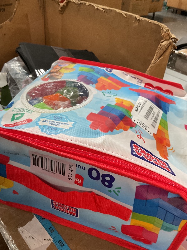 Photo 1 of MEGA BLOKS First Builders Toddler Blocks Toys Set, Big Building Bag with 80 Pieces and Storage, Blue, Ages 1+ Years