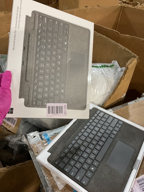 Photo 1 of Microsoft Surface Pro Keyboard for Surface Pro Copilot+ (11th Edition), Pro 9 and 8 with Pen Storage, Alcantara Material, Platinum