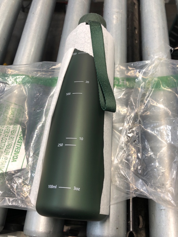 Photo 1 of **MISSING ADDITIONAL METAL CAP** KIVY Slim Water Bottle 32oz [Lightweight & Shatterproof] Fits Backpack & Cupholder for Travel, Sports, School, Gym - Dark green water bottle no straw - Gym water bottle screw top - Dishwasher Safe