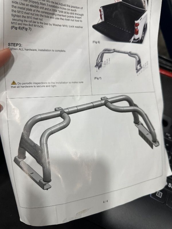 Photo 1 of **PARTS ONLY, MISSING ONE OF THE MAIN BARS** Universal Truck Bed Roll Bar, Adjustable Sport Bar Chase Rack Compatible with Dodge Ram 1500/2500/3500,Ford F-150/F-250/F-350, Tacoma,Tundra,Colorado,Silverado,Sierra,Frontier, Ranger,Titan