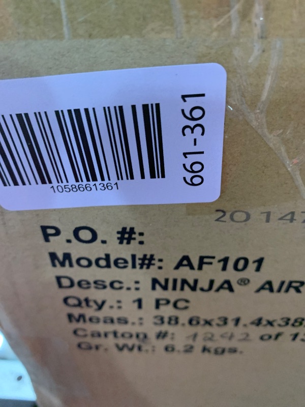 Photo 1 of (DAMAED DOOR) (PARTS) Ninja Air Fryer, Roast, Bake, Air Fry, Roast, Broil, Reheats, & Dehydrates, 4-in-1, Fries, Frozen Food, Veggies, and Juicy Meat, Less Oil, Easy Meals, Healthy Meals, Compact, 4 QT, Grey, AF101
