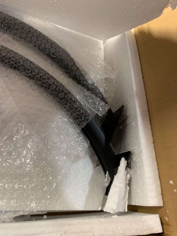 Photo 1 of ***(PARTS ONLY/ MAJOR DAMAGE/ NON FUNCTIONAL)***ALPOME C Shaped 2tier Large Tray Wood top Heavy Duty Side end Table Large TV Tray for Couch Sofa Double Bent Tubes 2