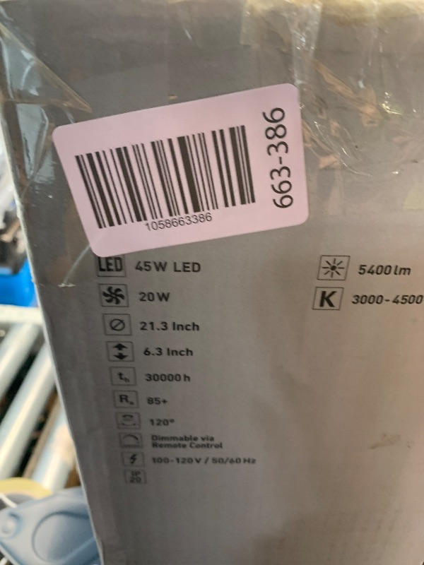 Photo 1 of ****FOR PARTS ONLY***WIRES ARE CUT***
Ceiling Fans with Lights and Remote, 22 Inch Enclosed Bladeless Dimmable Ceiling Fans Flush Mount, Black Modern Low Profile Ceiling Fan with Light for Bedroom, Kitchen, Living Room, Dining Room