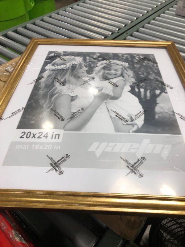 Photo 1 of ****ONLY 1*** Yaetm 20x24 Gold Picture Frame Matted to 16x20 Set of 2, 1.4” Wide Molding & Rustic Gold Frames for Wall Gallery, Home and Office, Wall Mounting