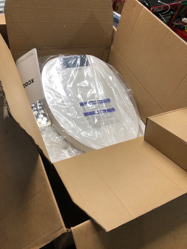Photo 1 of (USED/FAIR) XCQQ Bidet Toilet Seat Elongated, Unlimited Warm Water, Heated Toilet Seat, Warm Air Dryer, Rear and Feminine Washing, Soft Closed Toilet Lid, Night Light, Smart Toilet Seat with Bidet Requires Outlet