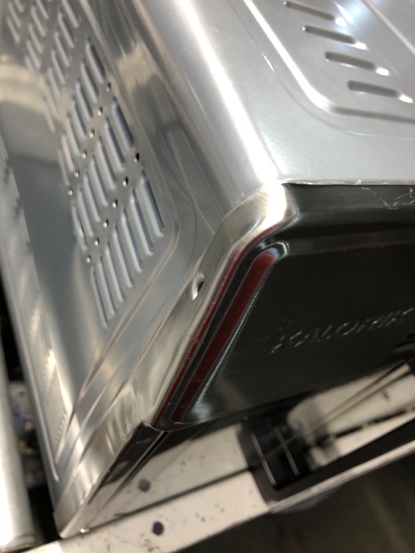 Photo 1 of ***DAMAGED - CORNER CAVED IN - KNOB BROKEN OFF - SEE PICTURES***
Kalorik MAXX Air Fryer Oven, 26 Quart 10-in-1 Countertop Toaster Oven & Air Fryer Combo - Fry, Bake, Roast, Rotisserie, & More, Large Glass French Doors & 9 Accessories, 1700-Watts, Stainles