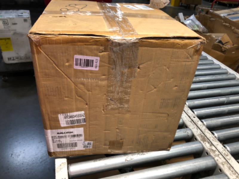 Photo 1 of ***DAMAGED - CORNER CAVED IN - KNOB BROKEN OFF - SEE PICTURES***
Kalorik MAXX Air Fryer Oven, 26 Quart 10-in-1 Countertop Toaster Oven & Air Fryer Combo - Fry, Bake, Roast, Rotisserie, & More, Large Glass French Doors & 9 Accessories, 1700-Watts, Stainles