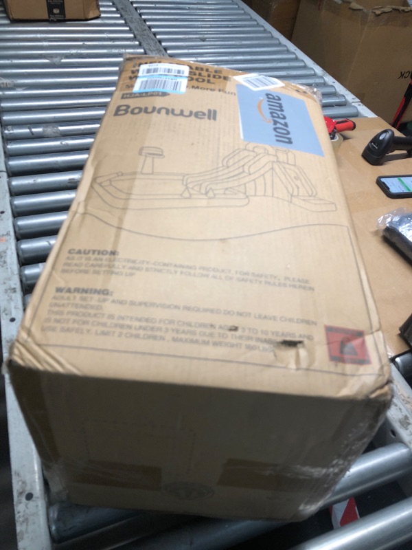 Photo 1 of Bounwell Inflatable Water Slide, Blow Up Water Slide with Climbing Wall, Water Slide for Kids Backyard with Basketball Hoop, Water Cannon and Splash Pool