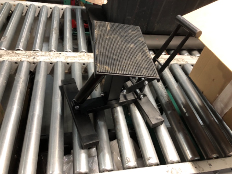 Photo 1 of ***DAMAGED - BENT - SEE PICTURES***
Motorcycle Jack Lift Stand 400 lbs Capacity, Heavy Duty Steel Hydraulic Dirt Bike Stand Lift with Adjustable Height Hoist Table for for Pit Bikes ATVs Maintenance, Motorbike Repair Accessories Tools