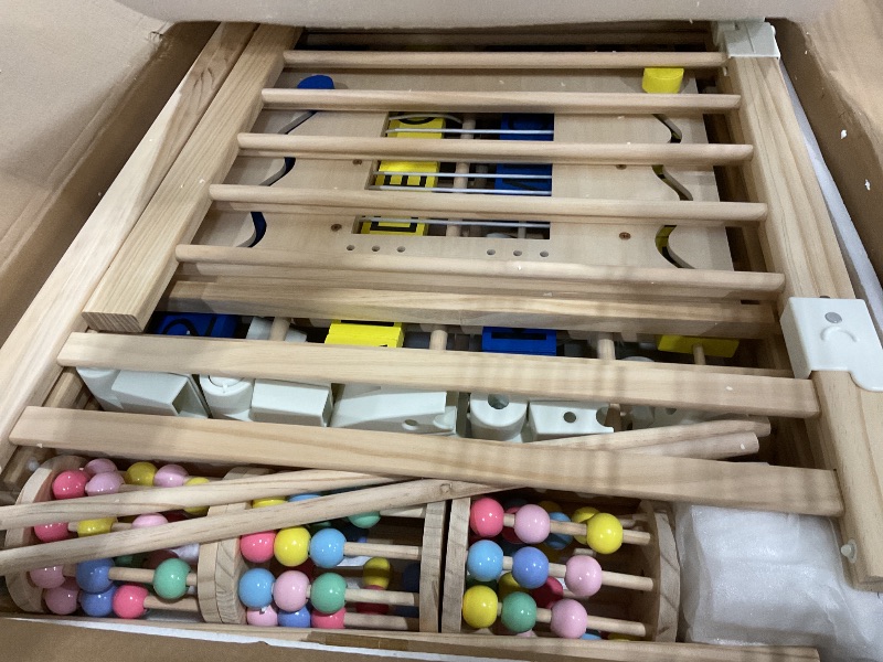 Photo 1 of ***************missing parts/minor damage***************
Foldable Baby Playpen,Wooden Playpen for Babies and Toddlers,63×63×24in Baby Activity Center Play Area,Play Pen for Babies 6-12 Months,Fence Play Yard One-Key Folding,Stable and Skid-Proof