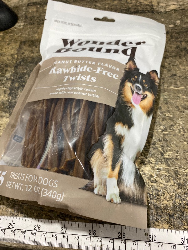 Photo 1 of **EXP:05/05/2027** Wonder Bound Peanut Butter Flavor Dog Twist Sticks - 55 Count - Rawhide-Free Dog Treats, Dental Health Chews for Plaque & Tartar Control, Easy to Digest, Long-Lasting