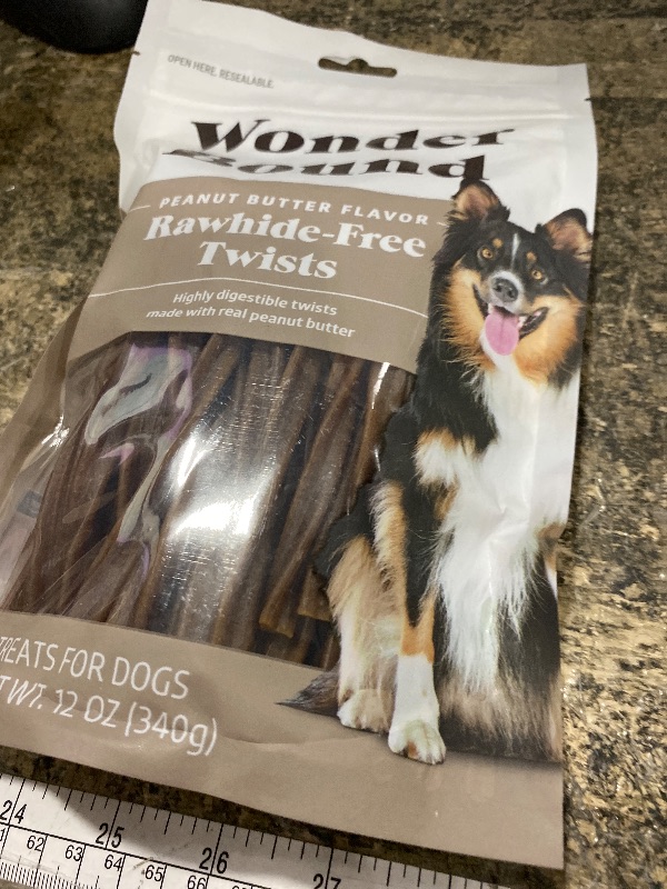 Photo 1 of **EXP:05/05/2027** Wonder Bound Peanut Butter Flavor Dog Twist Sticks - 55 Count - Rawhide-Free Dog Treats, Dental Health Chews for Plaque & Tartar Control, Easy to Digest, Long-Lasting