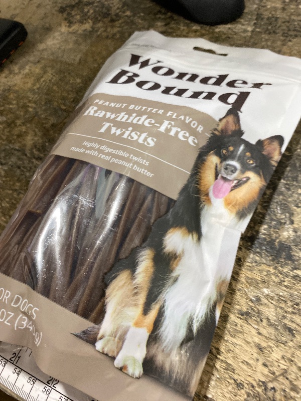 Photo 1 of **EXP:05/05/2027** Wonder Bound Peanut Butter Flavor Dog Twist Sticks - 55 Count - Rawhide-Free Dog Treats, Dental Health Chews for Plaque & Tartar Control, Easy to Digest, Long-Lasting