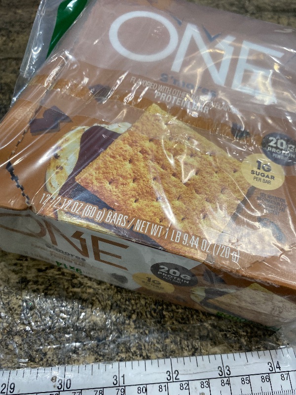 Photo 1 of **EXP: 06/2026** ONE Protein Bars, Smores, Gluten Free with 20g Protein and 1g Sugar, Pantry Staples, 2.12 oz (12 Count), Packaging May Vary