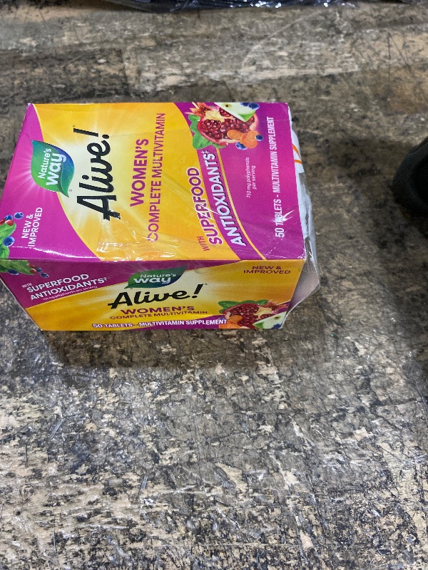 Photo 1 of **EXP:11/2026** Nature's Way Alive! Daily Complete Multivitamin for Women, Supports Energy Metabolism, Hair, Skin & Nails*, B-Vitamins, Superfood Antioxidants, 50 Tablets (Packaging May Vary)