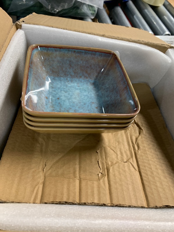 Photo 1 of ***(MISSING PARTS/ NOT A COMPLETE SET)***Golonger Square Melamine Dinnerware Sets of 12 Pcs,Square Plates and Bowls Sets,Unbreakable Dish Set for 4,Lightweight, Dishwasher Safe and BPA Free,Suit for RV,Camping