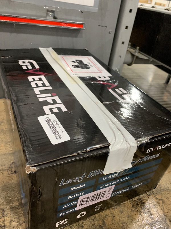 Photo 1 of (batteries unfunctional) GEVEELIFE Leaf Blower Cordless, 650CFM & 3 Speed Levels, Electric Cordless Leaf Blower with 2 * 5.0Ah Battery Powered, Blowers for Lawn Care, Yard, Blowing Leaves, Dust, Snow