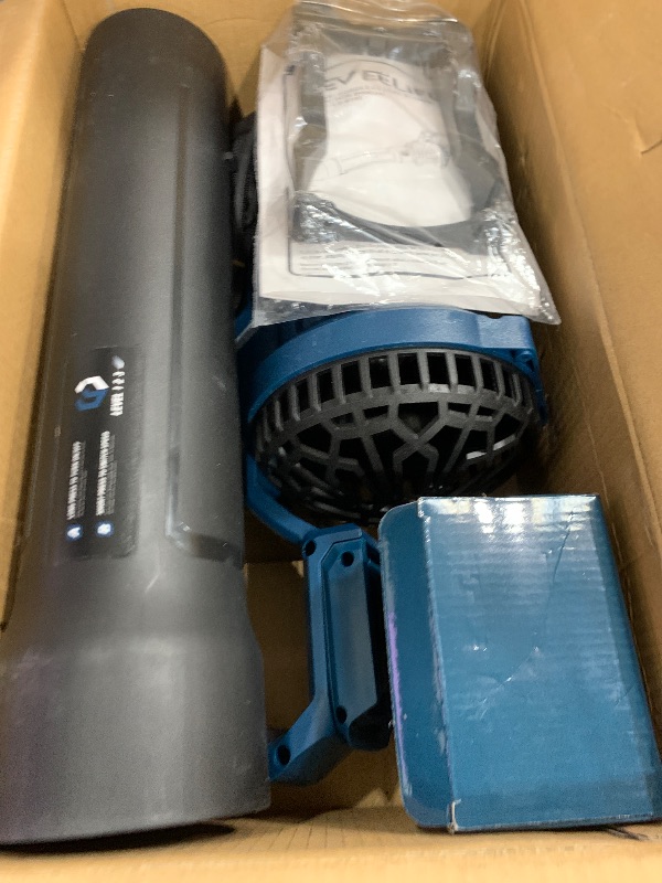 Photo 1 of (batteries unfunctional) GEVEELIFE Leaf Blower Cordless, 650CFM & 3 Speed Levels, Electric Cordless Leaf Blower with 2 * 5.0Ah Battery Powered, Blowers for Lawn Care, Yard, Blowing Leaves, Dust, Snow